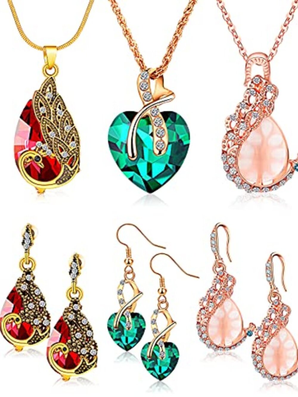 4 Set Peacock Jewelry Sets for‎ Women